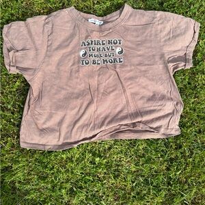 Aspire Graphic Crop Top in Brown